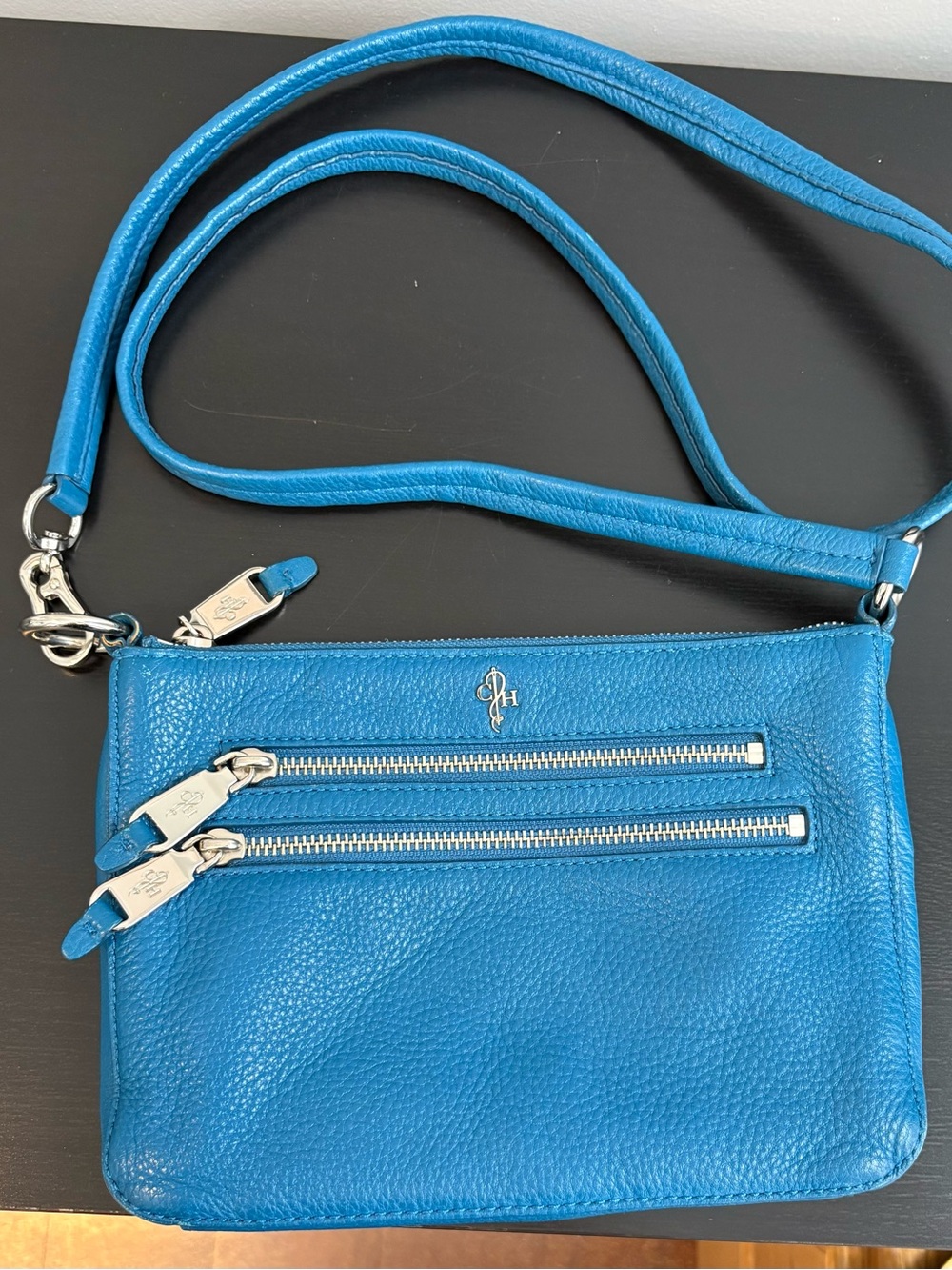 Cole Haan Pebbled Leather Crossbody Bag in Bright Blue
